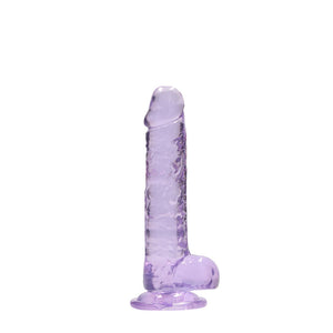 REALROCK crystal clear purple 7 inch dildo with balls – image 6
