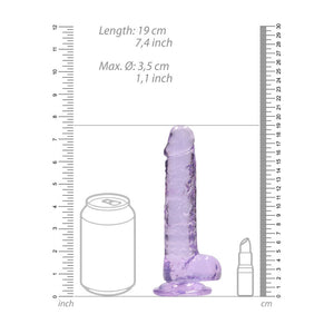 REALROCK crystal clear purple 7 inch dildo with balls – image 8