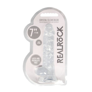 REALROCK crystal clear clear 7 inch dildo with balls – image 3