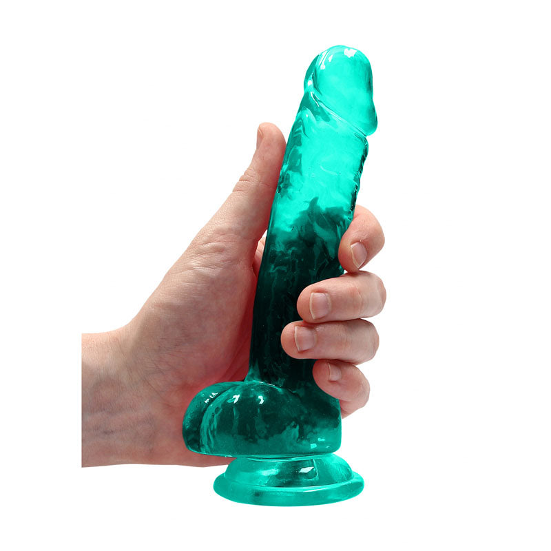 REALROCK DONG – Realistic – Body-Safe Silicone – Turquoise – 17.8 cm
