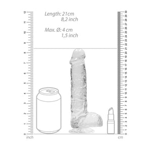 REALROCK crystal clear clear 8 inch dildo with balls – image 8