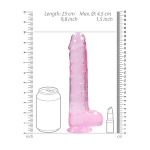 REALROCK crystal clear pink 9 inch dildo with balls – image 8