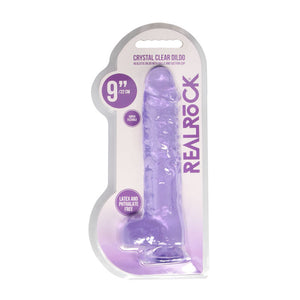 REALROCK crystal clear purple 9 inch dildo with balls – image 3