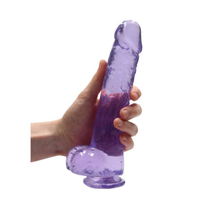 REALROCK crystal clear purple 9 inch dildo with balls – image 4