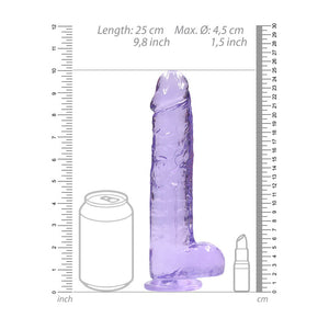 REALROCK crystal clear purple 9 inch dildo with balls – image 8