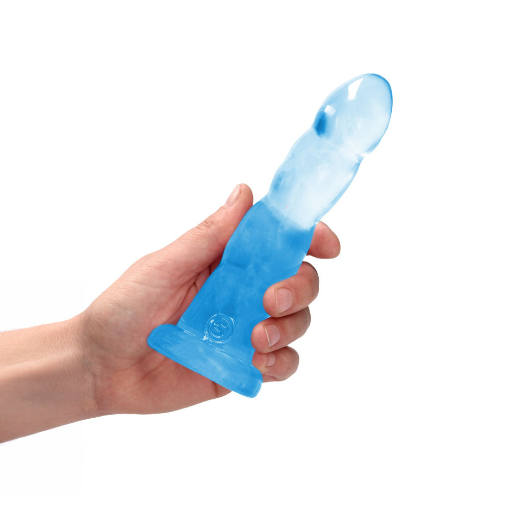 REALROCK DONG – Suction Cup – Body-Safe Silicone – Blue – 17 cm