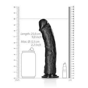 REALROCK 23 cm curved realistic suction cup dildo in black – image 8