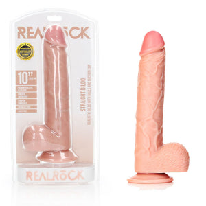 REALROCK flesh 25.5 cm straight dildo with balls