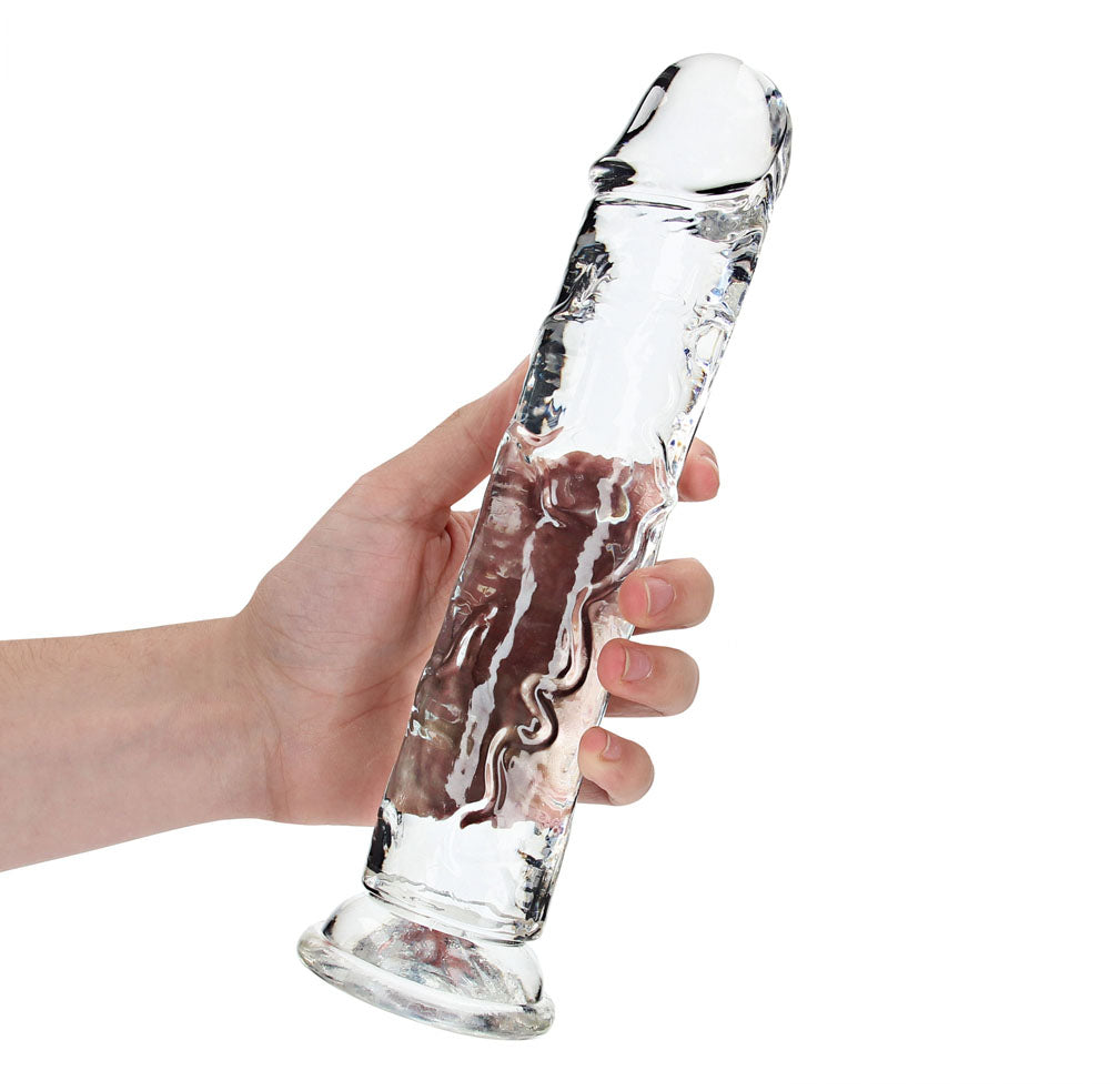 REALROCK DONG – Straight, Body-Safe Silicone – Clear – 28 cm