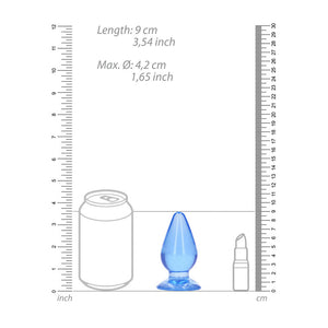 REALROCK crystal clear small 9 cm butt plug in blue – image 4