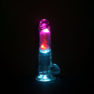 REALROCK clear 7 inch LED vibrating dildo with remote – image 3