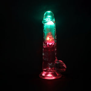 REALROCK clear 8 inch LED vibrating dildo with remote – image 3