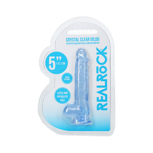 REALROCK crystal clear blue 5 inch dildo with balls – image 6