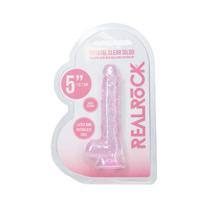 REALROCK crystal clear pink 5 inch dildo with balls – image 6