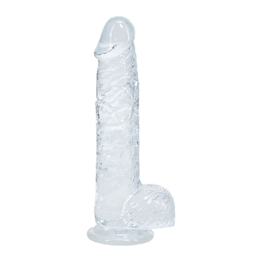 REALROCK 5-Inch Crystal Clear Dildo with Balls – Transparent 14.7 cm Body-Safe Pleasure Toy
