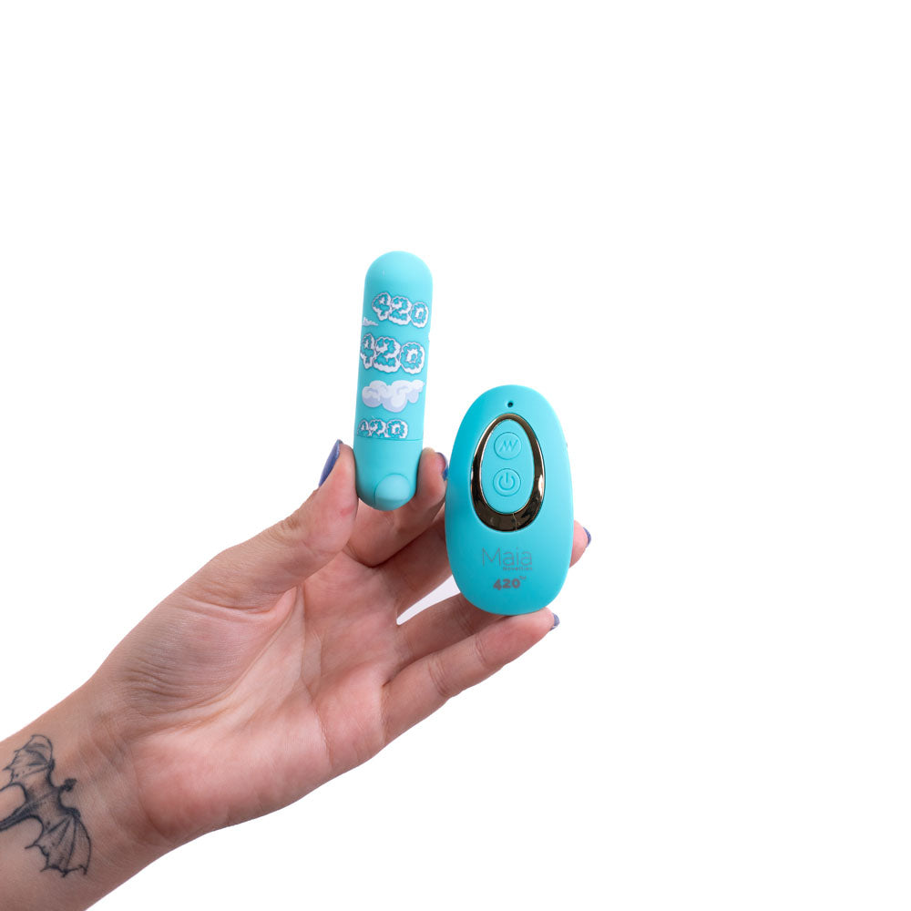 Maia Bullet – USB Rechargeable, Body-Safe Silicone – Sky Blue – 7.6 cm