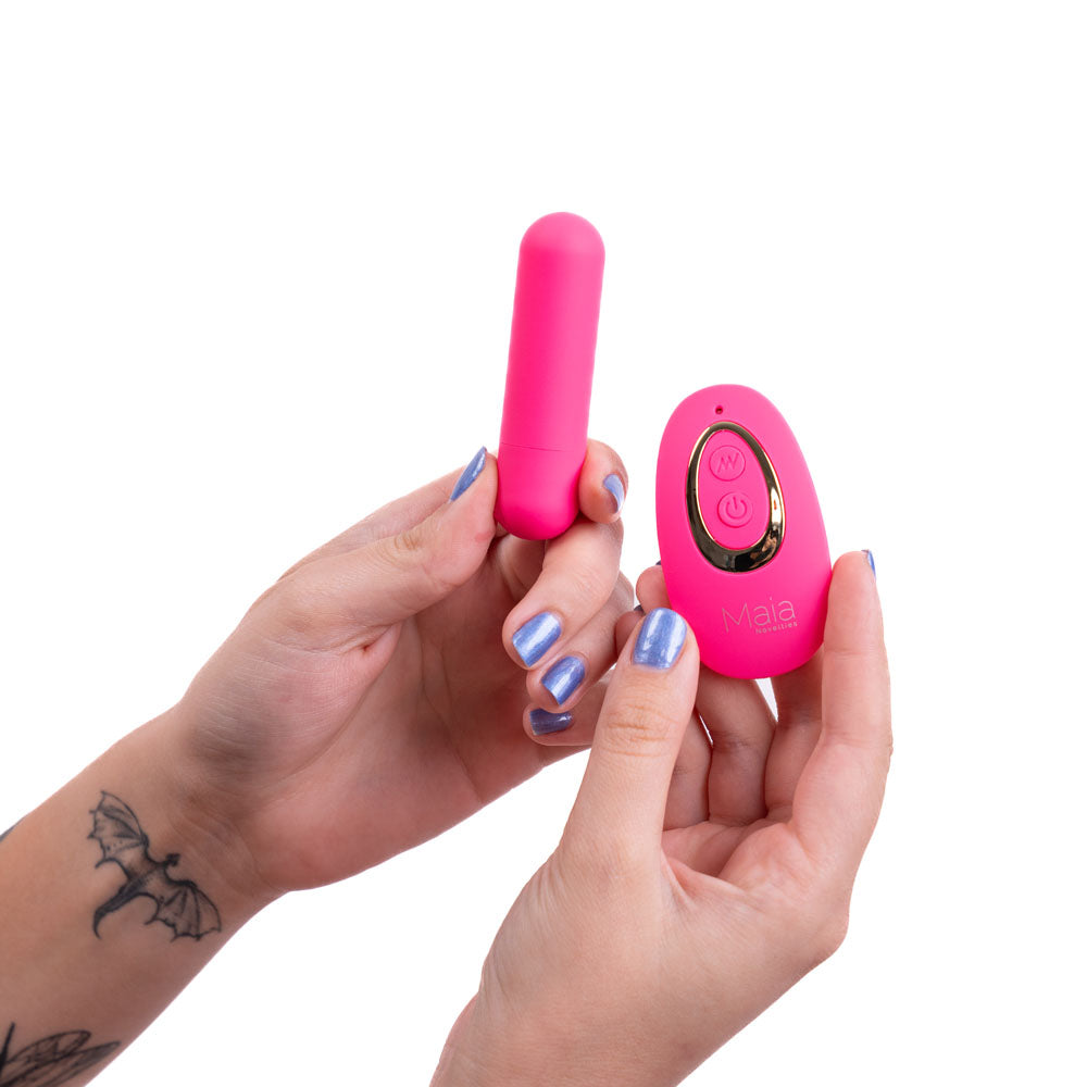 Maia Bullet – Remote-Controlled, USB Rechargeable – Pink – 7.6 cm