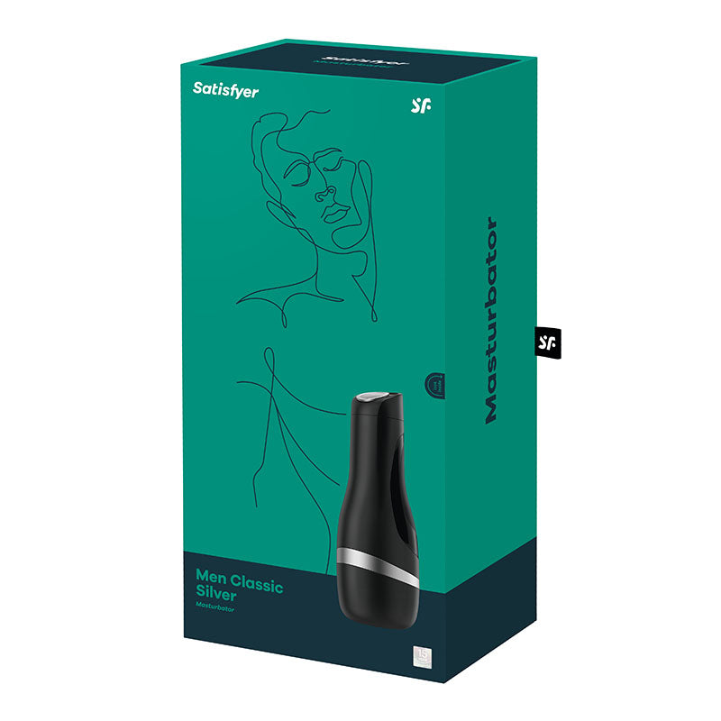 Satisfyer Masturbator – Premium, Compact Design – Black/Silver