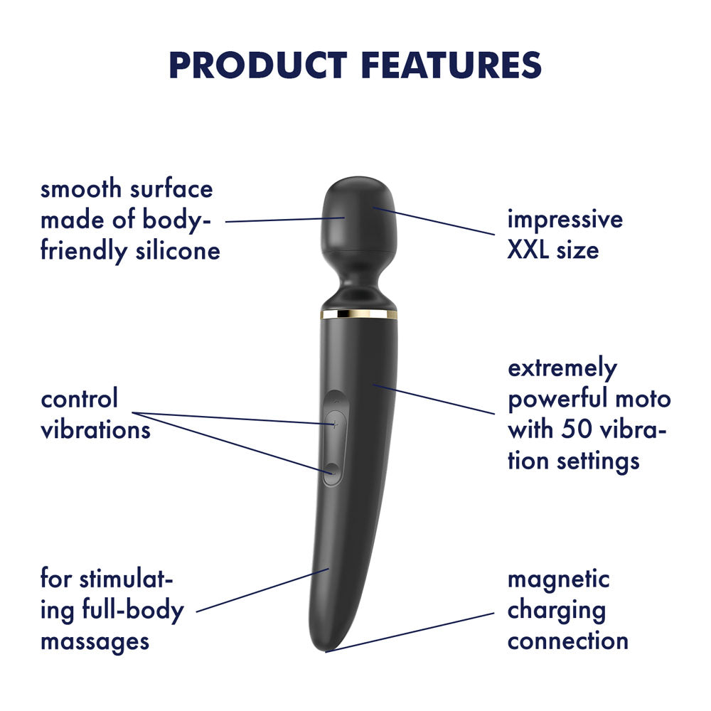 Satisfyer Vibrator – USB Rechargeable – Body-Safe Silicone – Black