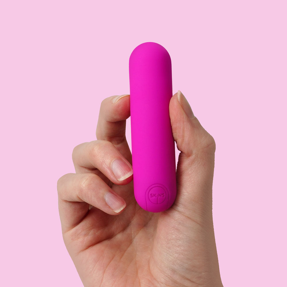 Skins Bullet – Rechargeable, Body-Safe Silicone – Pink
