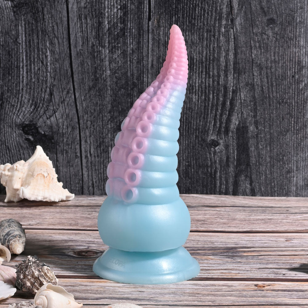 Selopa Dongs – USB Rechargeable, Vibrating – Blue/Pink – 19 cm