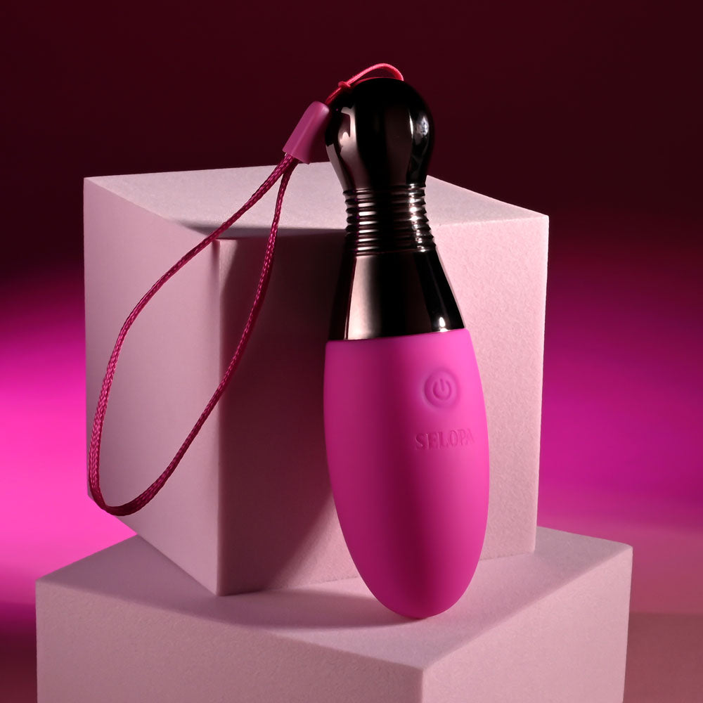 Selopa Vibrating Egg – USB Rechargeable, Body-Safe Silicone – Pink – 11.9 cm