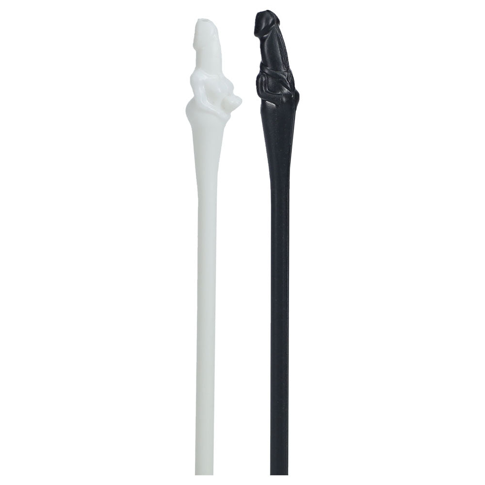 S-LINE Novelty Straws – Couples – Black/White – 8 Pack