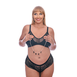Sex & Mischief Brat rose gold nipple clamps with chain – image 2