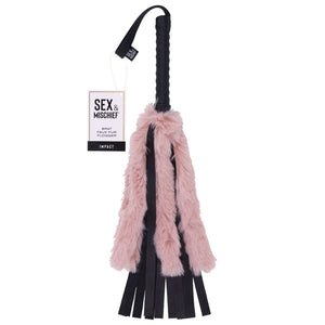 Sex & Mischief Brat black and pink faux fur flogger