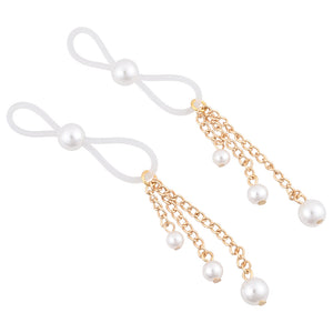 Sex & Mischief gold pearl nipple ties – image 4