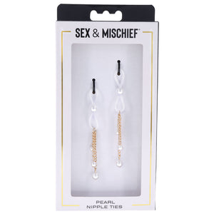 Sex & Mischief gold pearl nipple ties – image 5