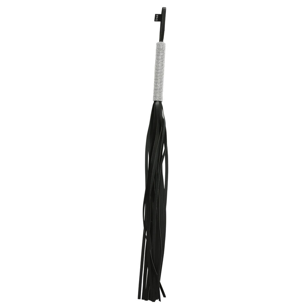 Sex & Mischief Sparkle Flogger - Black & Sparkle 78 cm Body-Safe Flogger Whip for Sensual Play