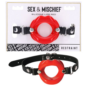 Sex & Mischief red silicone lips mouth gag