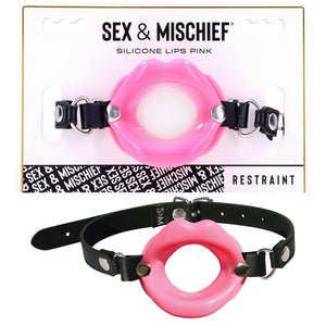 Sex & Mischief pink silicone lips mouth gag
