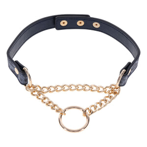 Sex & Mischief Cougar navy and gold day collar