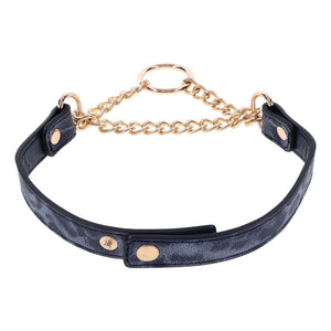 Sex & Mischief Cougar navy and gold day collar – image 8