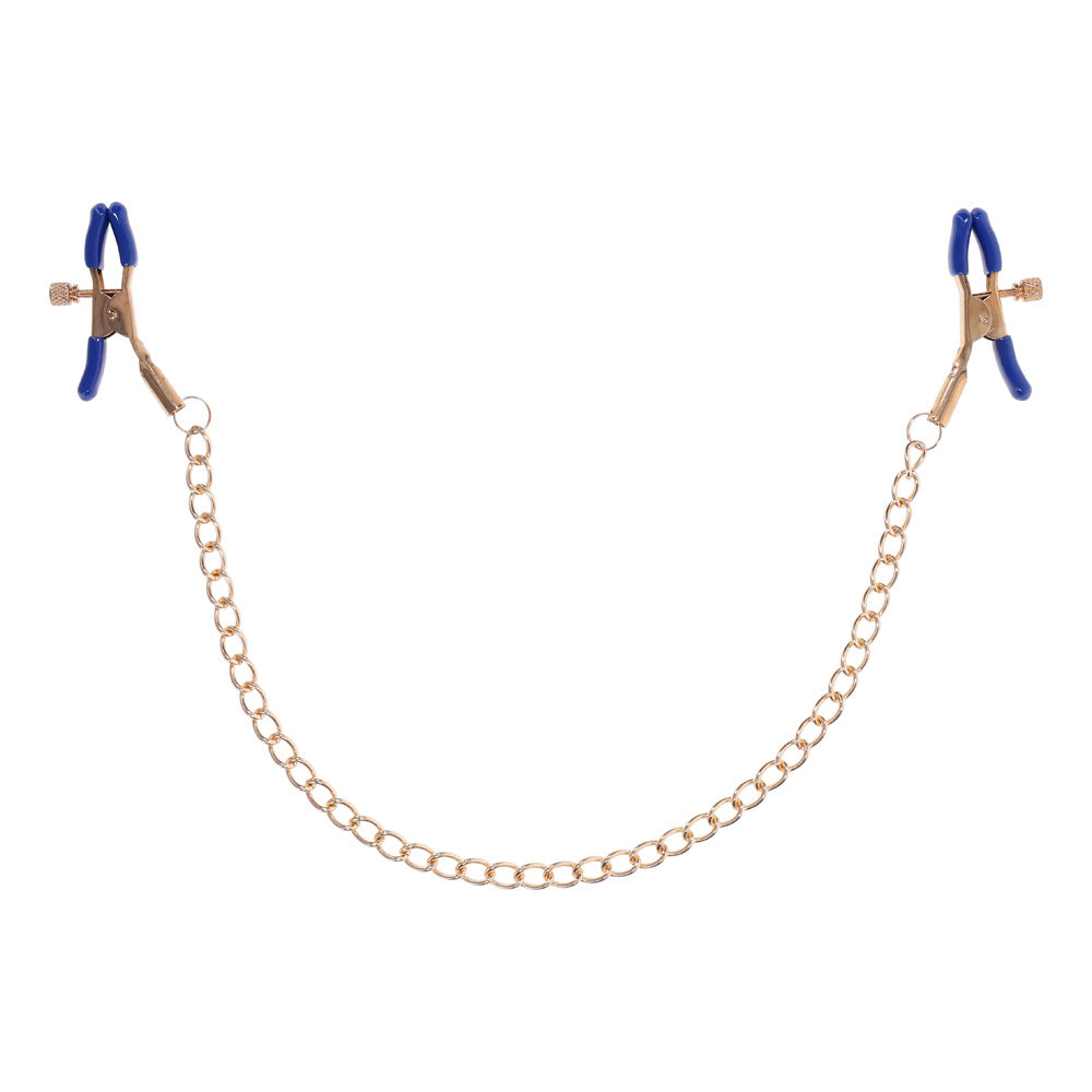 Sex & Mischief Nipple Clamps – Adjustable, Metal – Gold