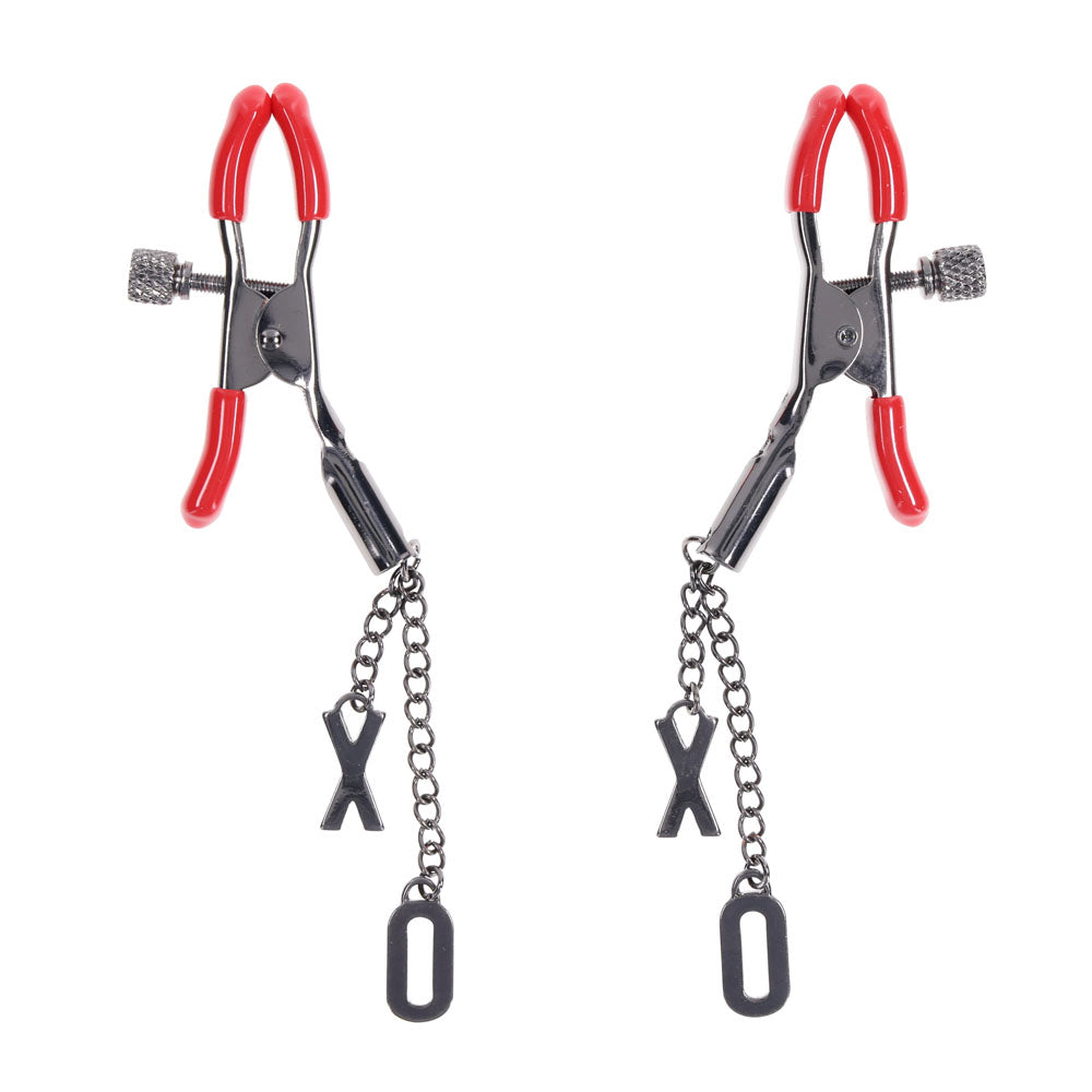 S&M Bondage Toys – Adjustable, Metal – Red – Set of 2