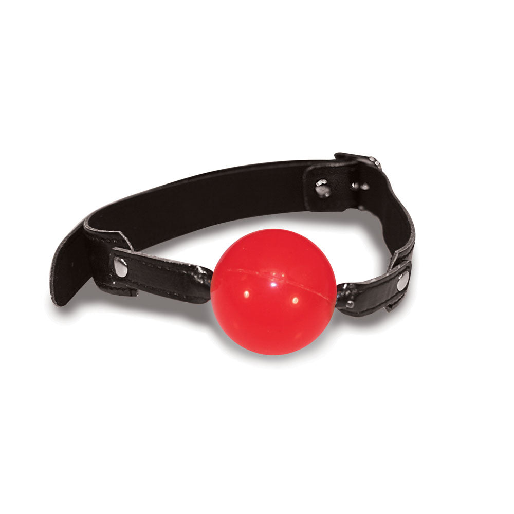 Sex & Mischief Bondage Toy – Solid Red Ball Gag – Red/Black