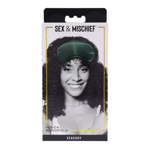 Sex & Mischief Indica green satin blindfold – image 8