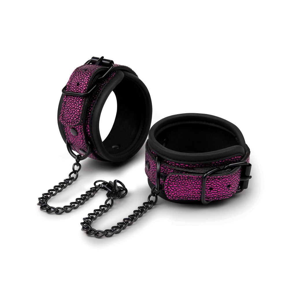 WhipSmart Bondage Toys – Deluxe Wrist & Ankle Cuffs – Purple/Black