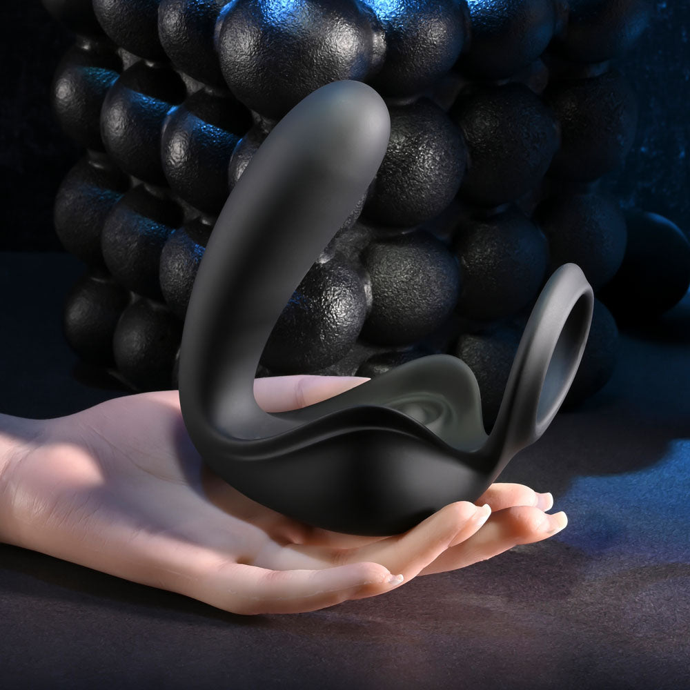 Zero Tolerance Rechargeable Anal Toy with Cock Ring – Body-Safe Silicone – Black