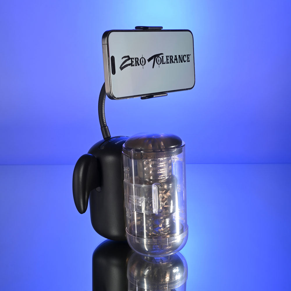 Zero Tolerance USB Rechargeable Masturbator – Waterproof Auto Stroker with Phone Holder