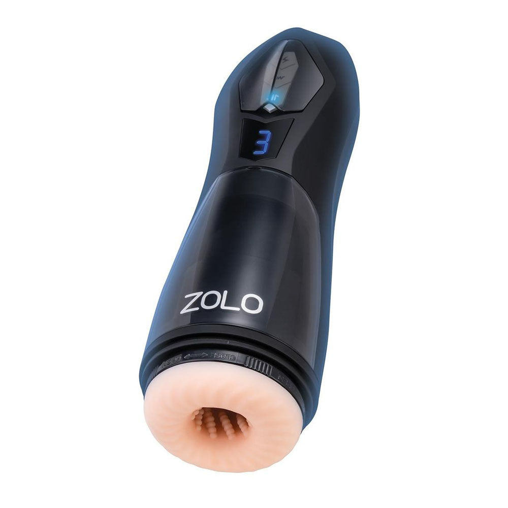 Zolo Lift Off - Body-Safe Flesh USB Rechargeable Vibrating and Thrusting Auto Stroker for Ultimate Pleasure