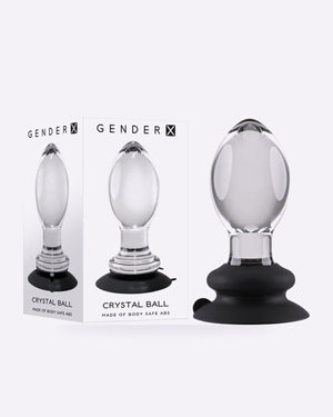 Gender X Crystal Ball Clear Butt Plug with Suction Cup