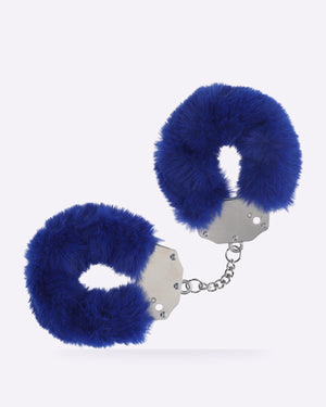 OUCH! navy heavy-duty fluffy handcuffs