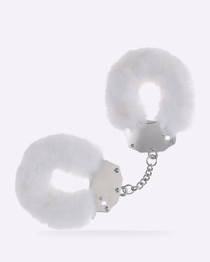 OUCH! white heavy-duty fluffy handcuffs