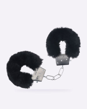 OUCH! black classic fluffy handcuffs