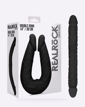 REALROCK Skin black 36 cm double-ended dildo