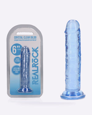 REALROCK crystal clear blue 15.5 cm straight dildo